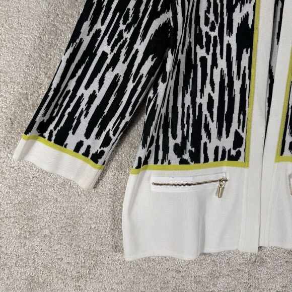 Ming Wang Jacket Black White Zebra Stripe Womens‎ Small Acrylic Knit Cardigan - Picture 3 of 11